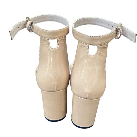 Stuart Weitzman Cream Patent Block Heels size 7 - Picture 6 of 9